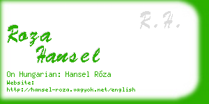 roza hansel business card